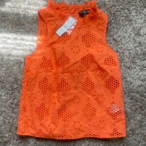 I crew orange detailed sleeveless top